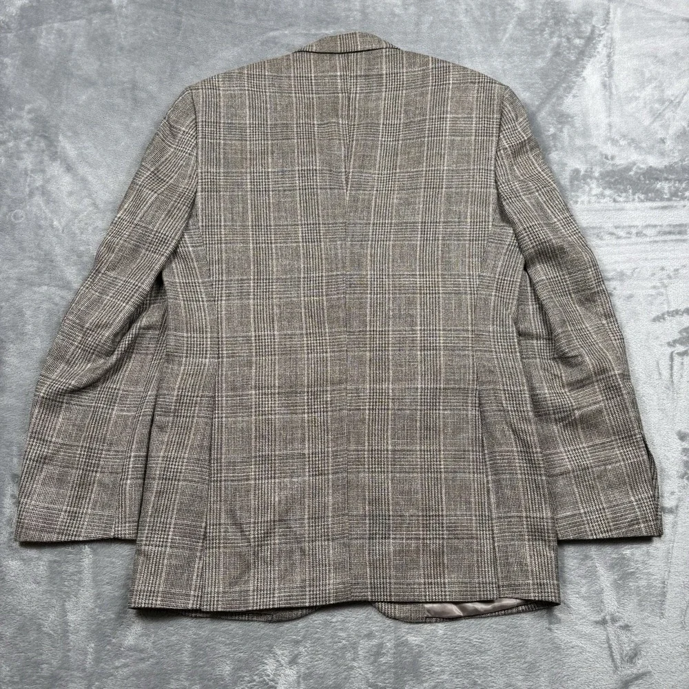 Jos A Bank Reserve 40L E Thomas Italy Wool Silk Linen Sport Coat Plaid Blazer